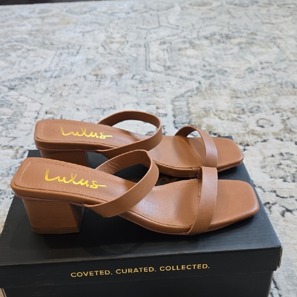 Lulu's Tan Strappy Block Heel Sandals - Picture 2 of 4